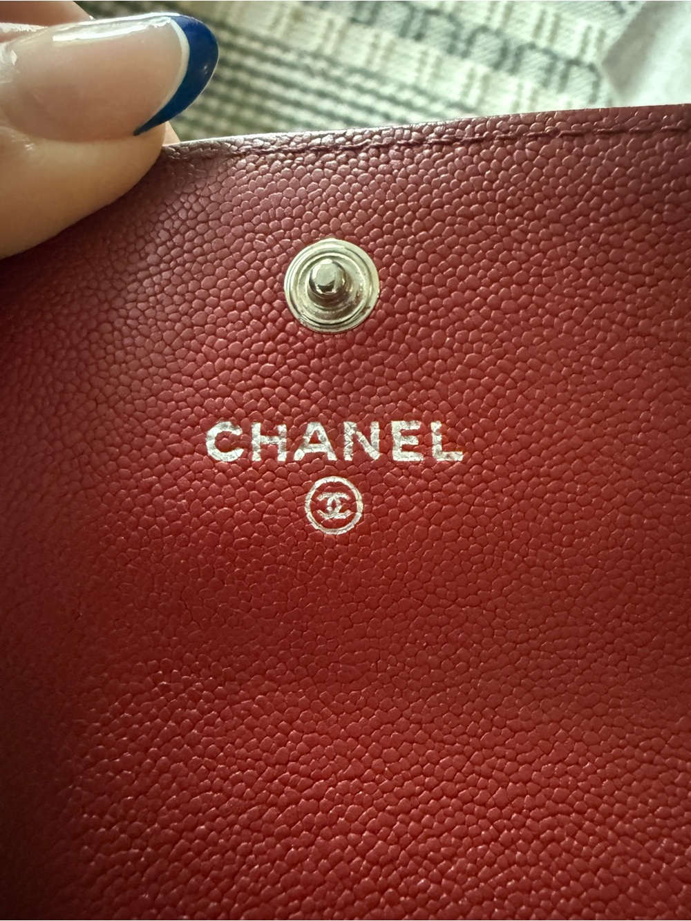 Authentic CHANEL Boy Continental Wallet Red Caviar Leather Ruthenium Hardware - Picture 9 of 10